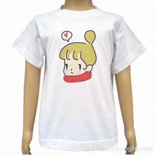 White short sleeve t-shirt clothing, children o-neck garment, short sleeve clothes